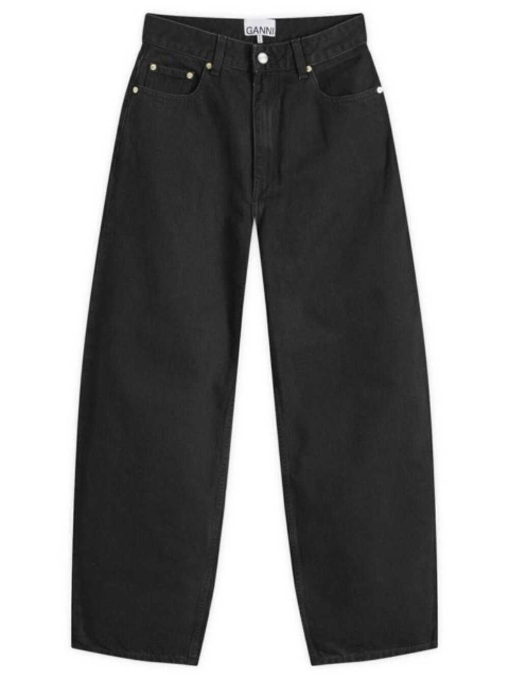 GANNI Black Loose Rigid Stary Jeans